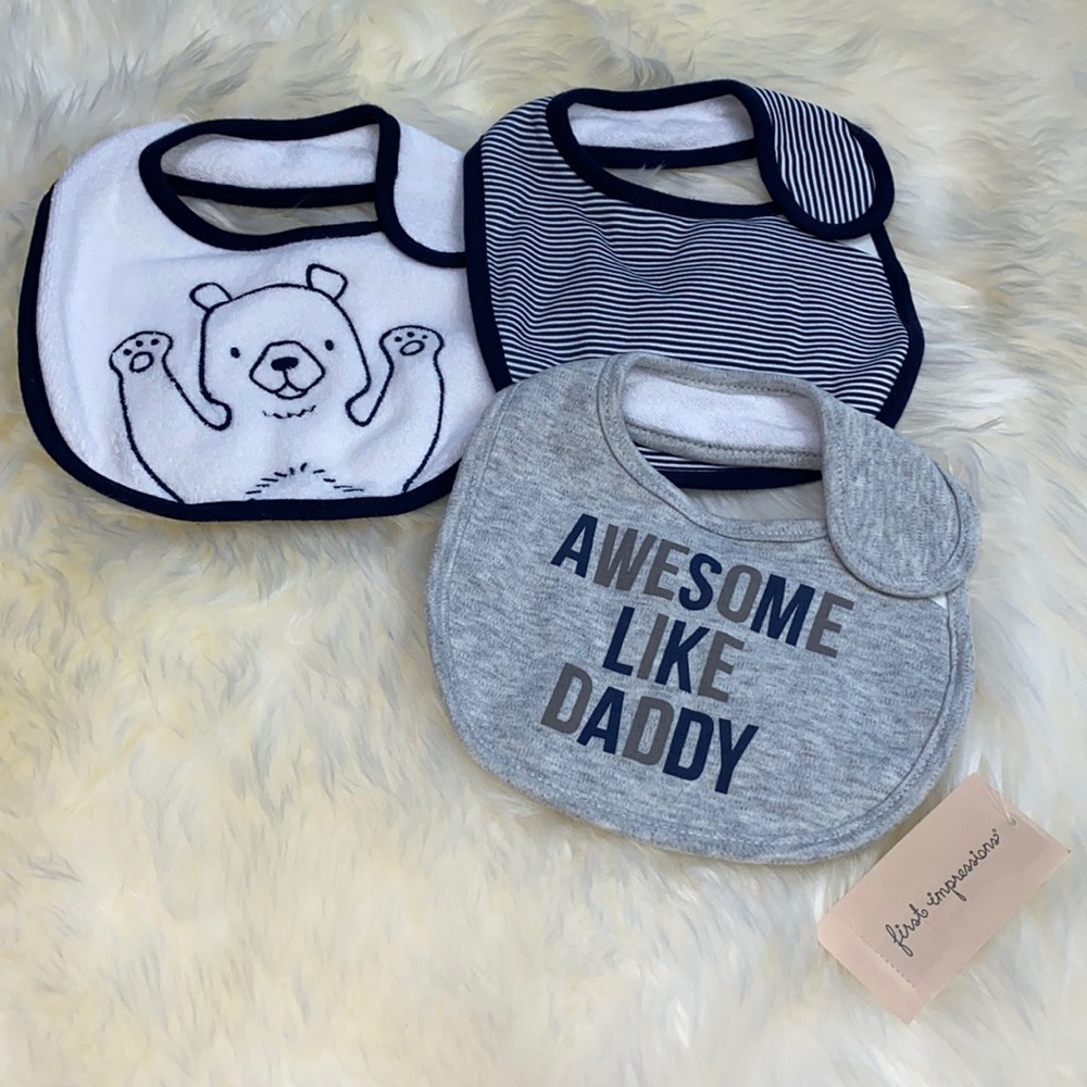 •first impressions• Baby Bib Trio NWT